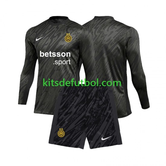 Equipación completa Niño Inter Milan Portero Camiseta alternativa 2024-2025 Manga Larga