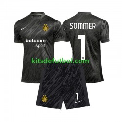 Equipación completa Niño Inter Milan Portero Yann Sommer 1 Camiseta alternativa 2024-2025 Manga Corta