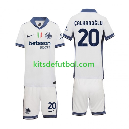 Equipación completa Niño Inter Milan Hakan Calhanoglu 20 Camiseta de visitante 2024-2025 Manga Corta