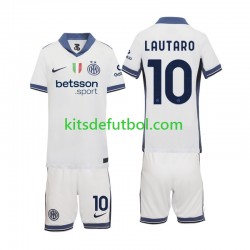 Equipación completa Niño Inter Milan Lautaro 10 Camiseta de visitante 2024-2025 Manga Corta