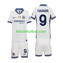 Equipación completa Niño Inter Milan Marcus Thuram 9 Camiseta de visitante 2024-2025 Manga Corta