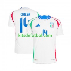 Italia Chiesa 14 Euro 2024 Hombre Camiseta Blanco de visitante Manga Corta
