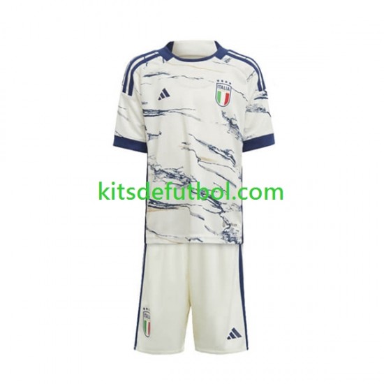 Equipación completa Niño Italia 2023 Camiseta de visitante Manga Corta