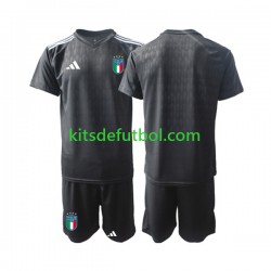 Equipación completa Niño Italia Portero 2023 Camiseta de visitante Manga Corta