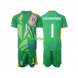 Equipación completa Niño Italia Portero Donnarumma 1 Euro 2024 Camiseta de visitante Manga Corta