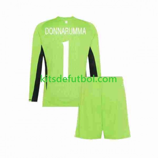 Equipación completa Niño Italia Portero Donnarumma 1 2023 Camiseta de local Manga Larga