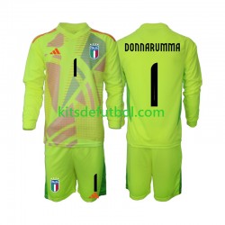 Equipación completa Niño Italia Portero Donnarumma 1 Euro 2024 Camiseta de local Manga Larga