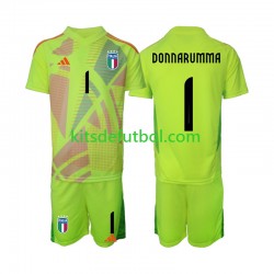 Equipación completa Niño Italia Portero Donnarumma 1 Euro 2024 Camiseta de local Manga Corta
