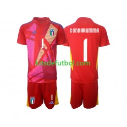 Equipación completa Niño Italia Portero Donnarumma 1 Euro 2024 Camiseta alternativa Manga Corta