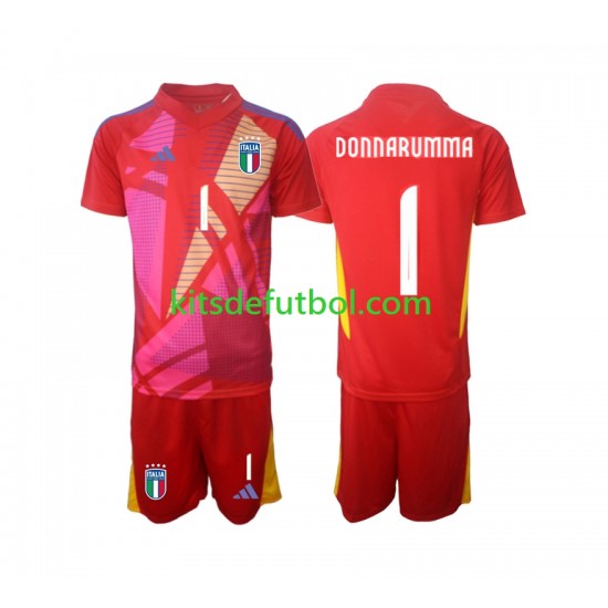 Equipación completa Niño Italia Portero Donnarumma 1 Euro 2024 Camiseta alternativa Manga Corta