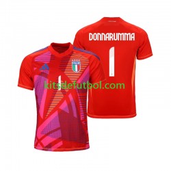 Italia Portero Gianluigi Donnarumma 1 Euro 2024 Hombre Camiseta Rojo alternativa Manga Corta