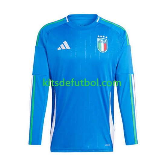 Italia Euro 2024 Hombre Camiseta de local Manga Larga