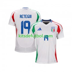 Italia Mateo Retegui 19 2024 Hombre Camiseta de visitante Manga Corta