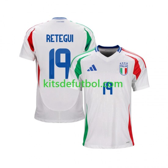 Italia Mateo Retegui 19 2024 Hombre Camiseta de visitante Manga Corta