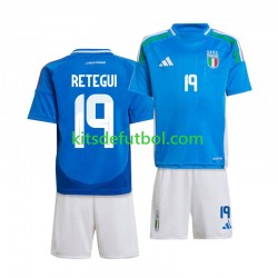 Equipación completa Niño Italia Mateo Retegui 19 2024 Camiseta de local Manga Corta