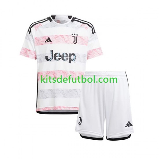Equipación completa Niño Juventus Camiseta de visitante 2023-2024 Manga Corta