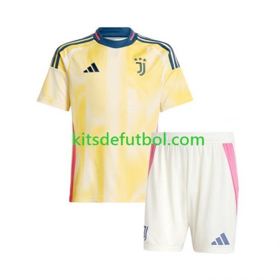 Equipación completa Niño Juventus Camiseta de visitante 2024-2025 Manga Corta