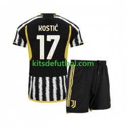 Equipación completa Niño Juventus Filip Kostic 17 Camiseta de local 2023-2024 Manga Corta