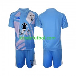 Equipación completa Niño Juventus Portero Camiseta Azul de local 2024-2025 Manga Corta