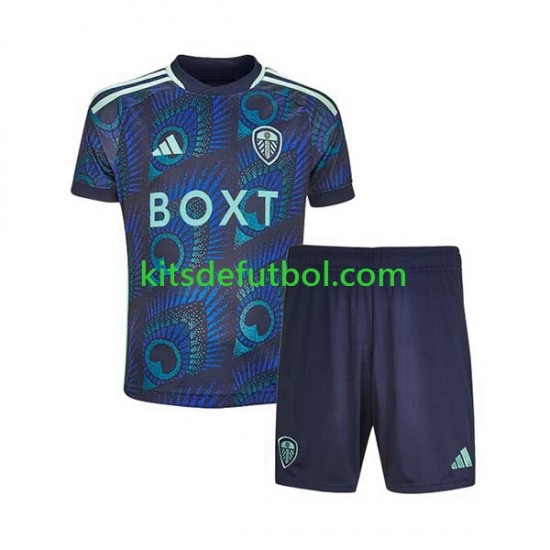 Equipación completa Niño Leeds United Camiseta de visitante 2023-2024 Manga Corta