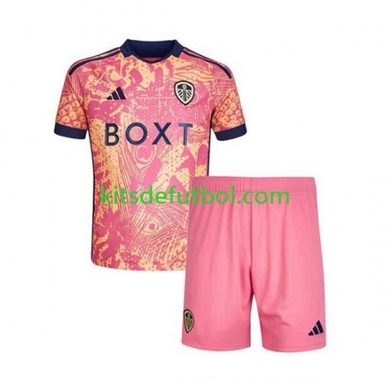 Equipación completa Niño Leeds United Camiseta alternativa 2023-2024 Manga Corta