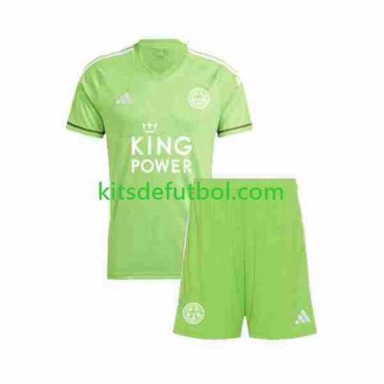 Equipación completa Niño Leicester City Portero Camiseta de visitante 2023-2024 Manga Corta
