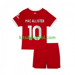 Equipación completa Niño Liverpool Alexis Mac Allister 10 Camiseta de local 2023-2024 Manga Corta