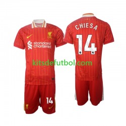 Equipación completa Niño Liverpool Chiesa 14 Camiseta de local 2024-2025 Manga Corta