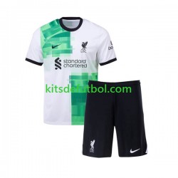 Equipación completa Niño Liverpool Camiseta de visitante 2023-2024 Manga Corta