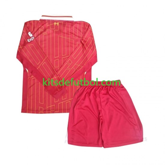 Equipación completa Niño Liverpool Camiseta de local 2024-2025 Manga Larga
