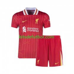 Equipación completa Niño Liverpool Camiseta Rojo de local 2024-2025 Manga Corta
