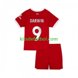 Equipación completa Niño Liverpool Darwin Nunez 9 Camiseta de local 2023-2024 Manga Corta