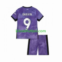 Equipación completa Niño Liverpool Darwin Nunez 9 Camiseta alternativa 2023-2024 Manga Corta