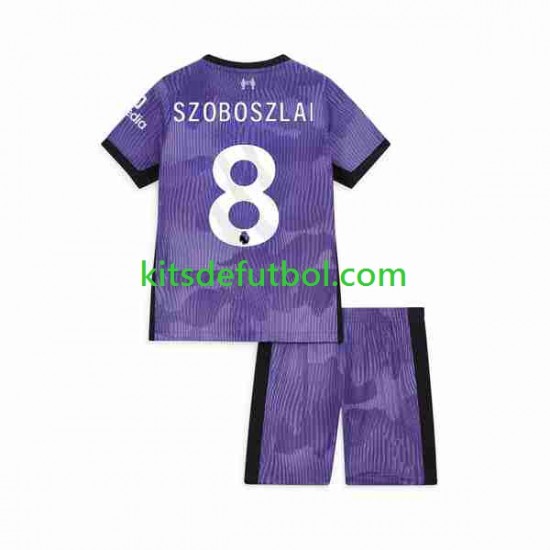 Equipación completa Niño Liverpool Dominik Szoboszlai 8 2023 Camiseta alternativa Manga Corta