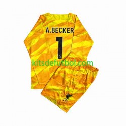 Equipación completa Niño Liverpool Portero A.Becker 1 Camiseta alternativa 2023-2024 Manga Larga