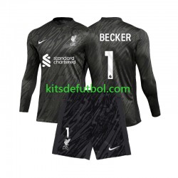 Equipación completa Niño Liverpool Portero Alisson Becker 1 Camiseta de local 2024-2025 Manga Larga