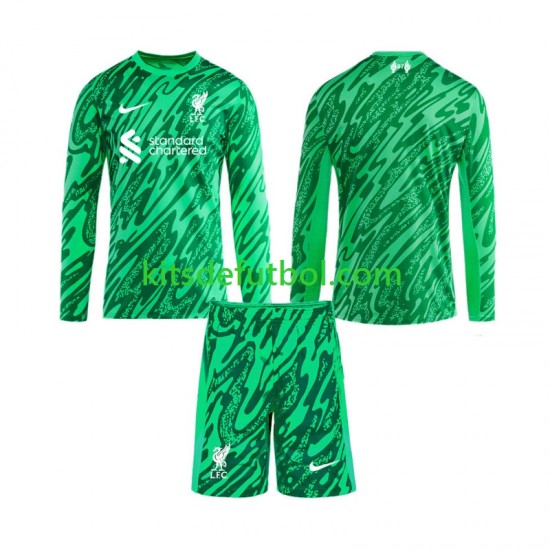 Equipación completa Niño Liverpool Portero Camiseta de visitante 2024-2025 Manga Larga