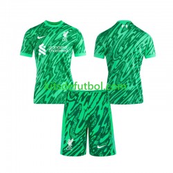 Equipación completa Niño Liverpool Portero Camiseta de visitante 2024-2025 Manga Corta