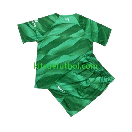 Equipación completa Niño Liverpool Portero Camiseta de local 2023-2024 Manga Corta