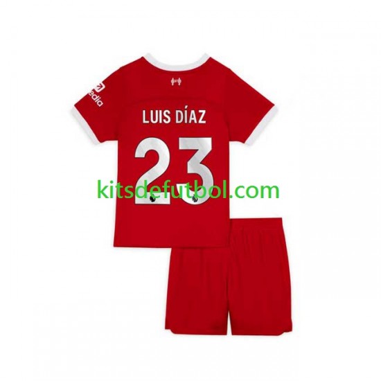 Equipación completa Niño Liverpool Luis Diaz 23 Camiseta de local 2023-2024 Manga Corta