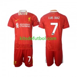Equipación completa Niño Liverpool Luis Diaz 7 Camiseta de local 2024-2025 Manga Corta