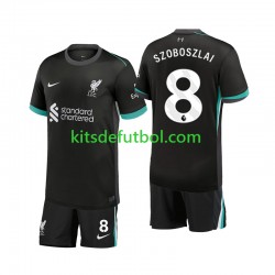 Equipación completa Niño Liverpool Szoboszlai 8 Camiseta de visitante 2024-2025 Manga Corta