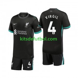 Equipación completa Niño Liverpool Virgil 4 Camiseta de visitante 2024-2025 Manga Corta
