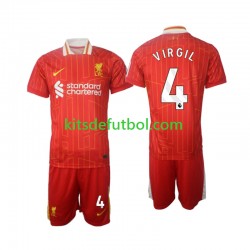 Equipación completa Niño Liverpool Virgil 4 Camiseta de local 2024-2025 Manga Corta