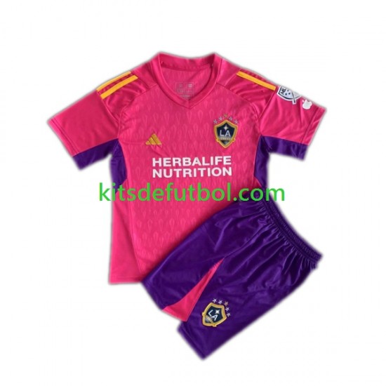 Equipación completa Niño Los Angeles Galaxy Portero Camiseta Rosa 2023-2024 Manga Corta