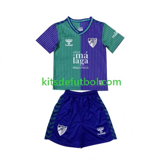 Equipación completa Niño Málaga CF Camiseta de visitante 2023-2024 Manga Corta