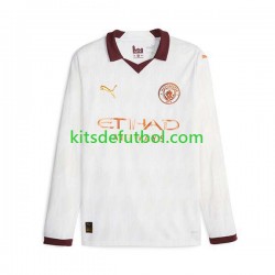 Manchester City Hombre Camiseta de visitante 2023-2024 Manga Larga