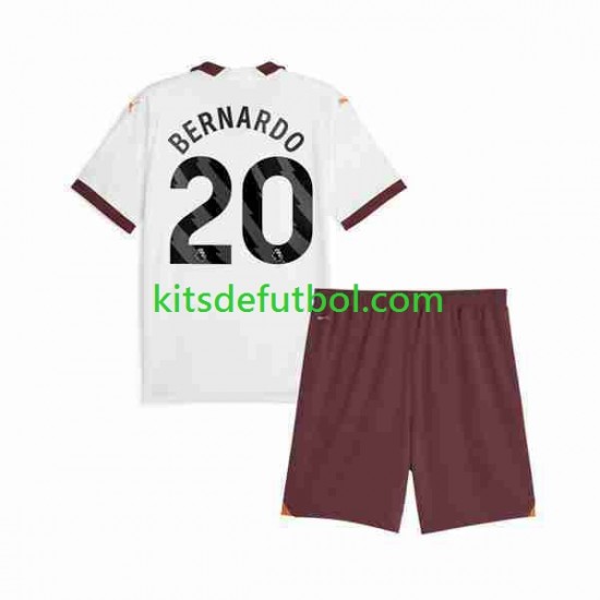 Equipación completa Niño Manchester City Bernardo Silva 20 Camiseta de visitante 2023-2024 Manga Corta
