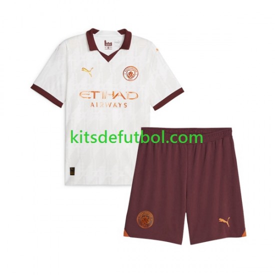 Equipación completa Niño Manchester City Camiseta de visitante 2023-2024 Manga Corta