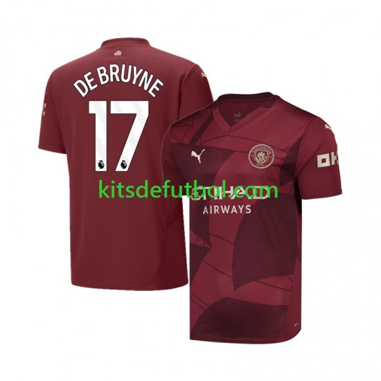 Manchester City DE BRUYNE 17 Hombre Camiseta alternativa 2024-2025 Manga Corta